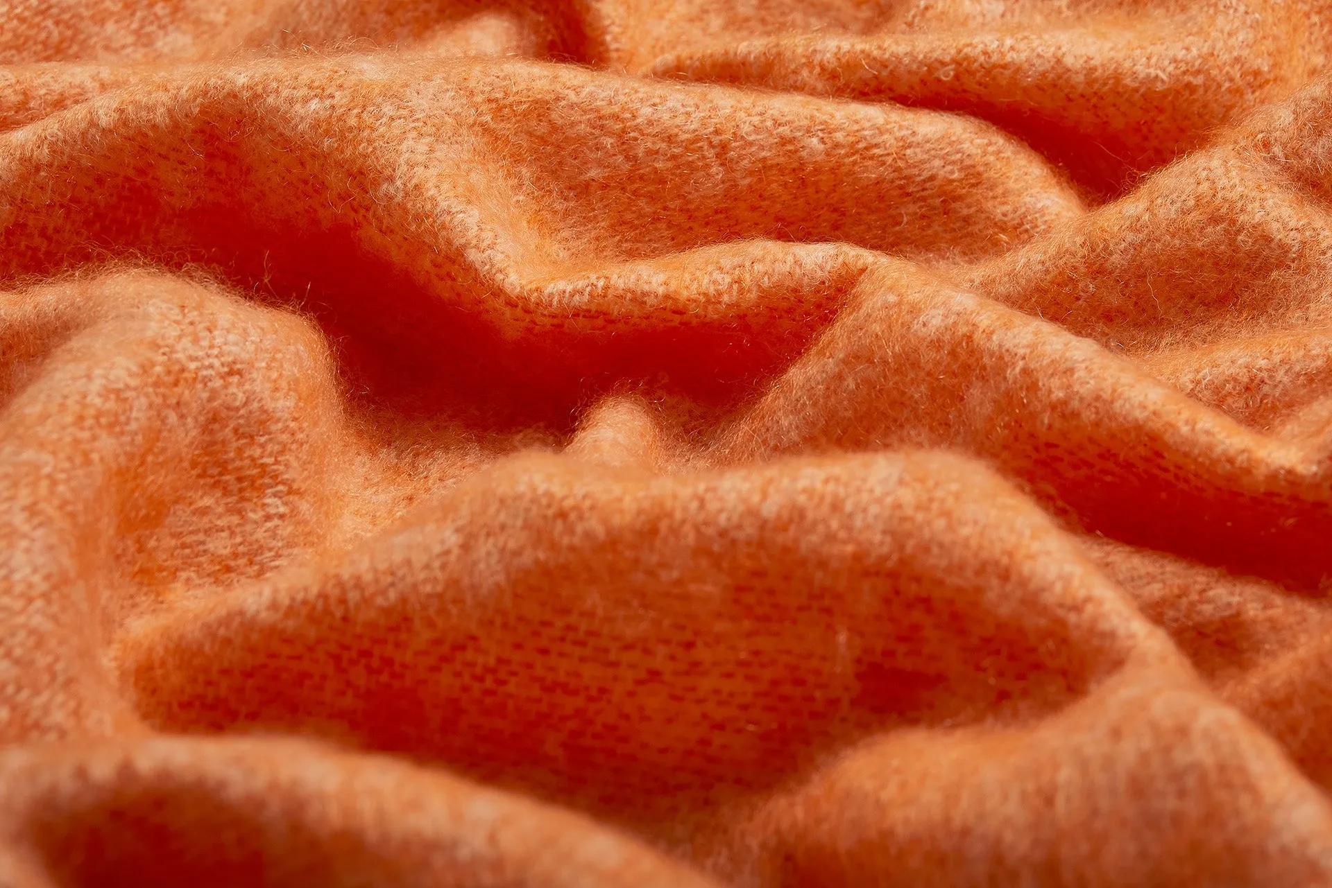 Tangerine Mooneen Mohair Throw Blanket