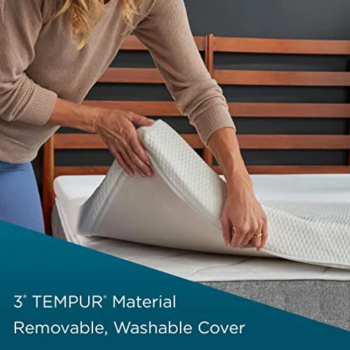 Tempur-Pedic TEMPUR Supreme 3-Inch Medium Firm Mattress topper, Full, White