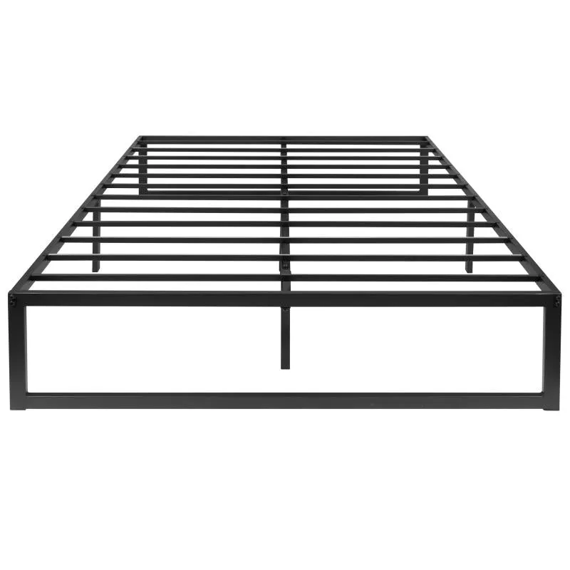Trendy Nights Metal Platform Bed Frame No Box Spring Needed Steel Slat Support Quick Lock Functionality
