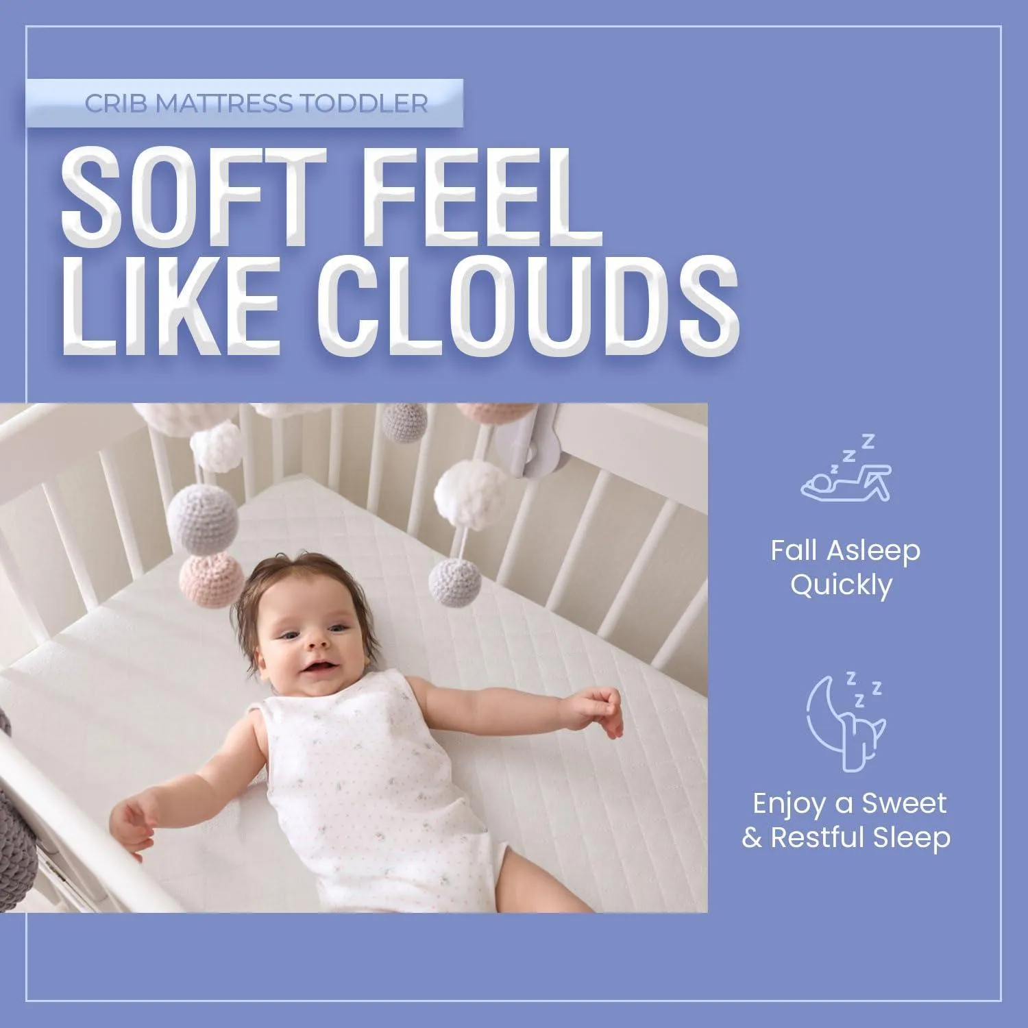 Tutti Bambini Crib Mattress - Toddler & Infant Foam Mattress - (80.5L x 51W x 5H cm)