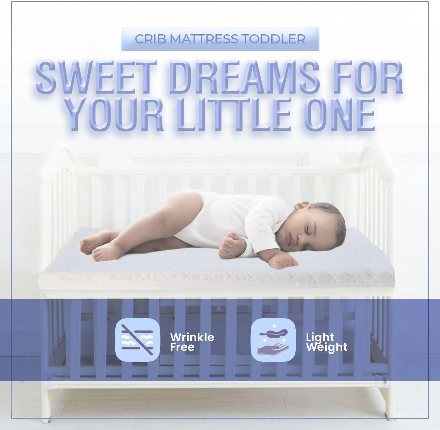 Tutti Bambini Crib Mattress - Toddler & Infant Foam Mattress - (80.5L x 51W x 5H cm)