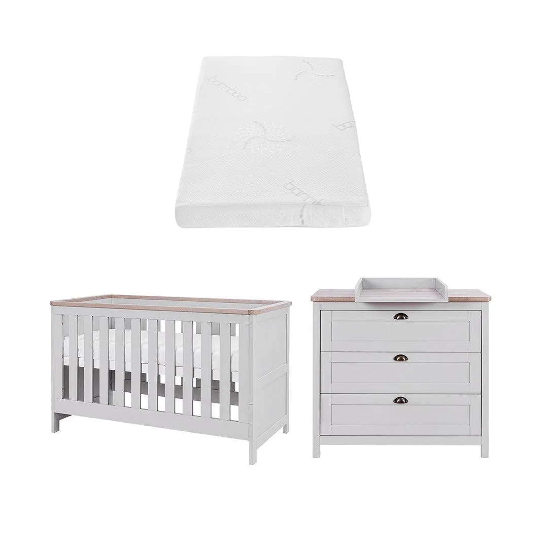Tutti Bambini Verona 2 Piece Room Set - Dove Grey/Oak