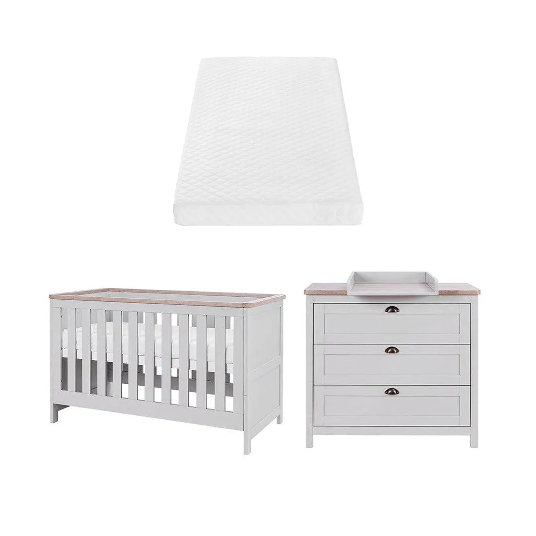 Tutti Bambini Verona 2 Piece Room Set - Dove Grey/Oak