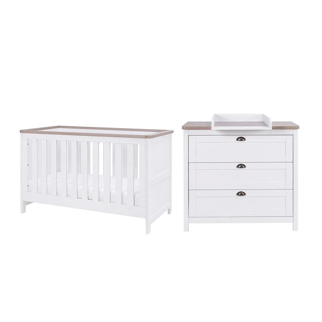 Tutti Bambini Verona 2 Piece Room Set - White/Oak