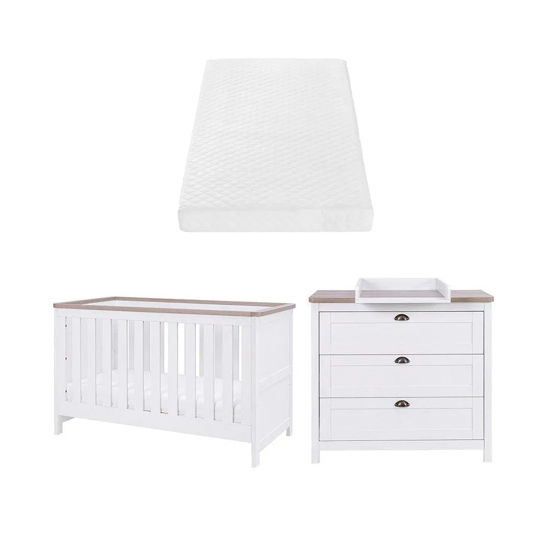 Tutti Bambini Verona 2 Piece Room Set - White/Oak