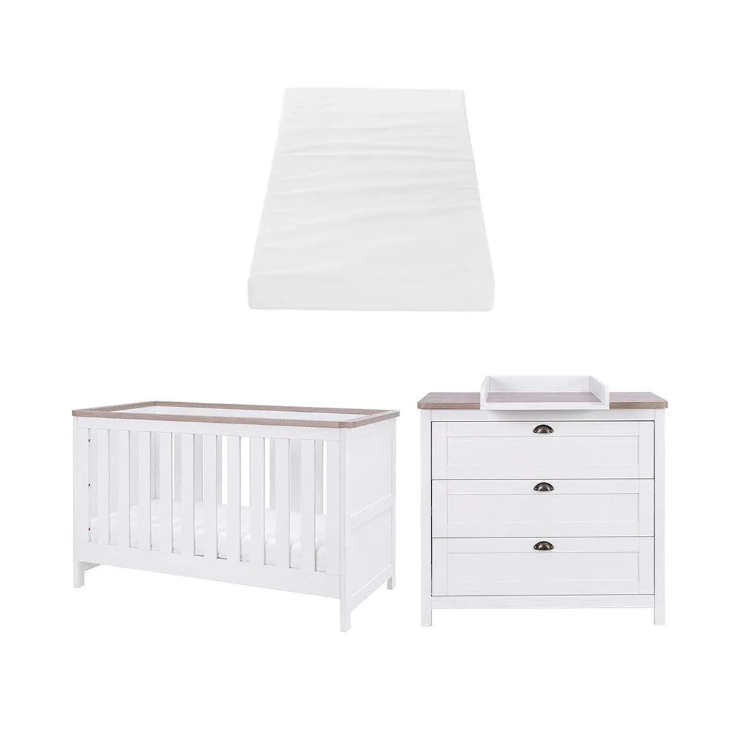 Tutti Bambini Verona 2 Piece Room Set - White/Oak