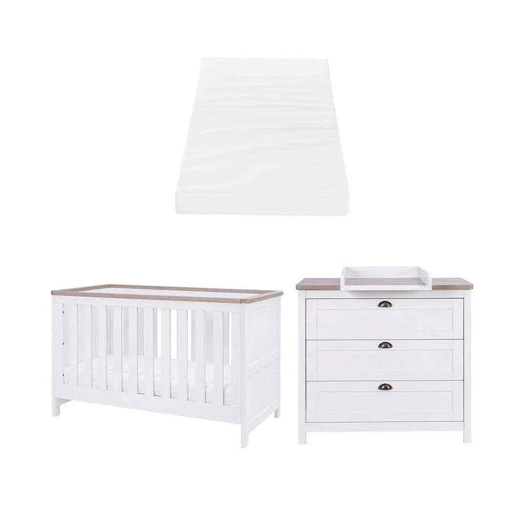 Tutti Bambini Verona 2 Piece Room Set - White/Oak