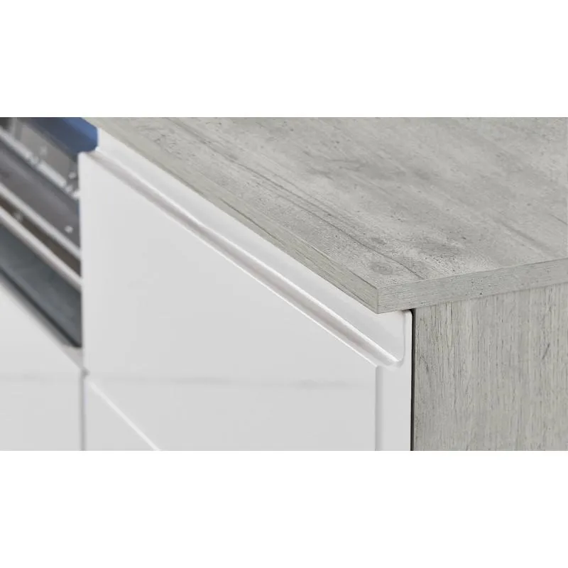 TV STAND MEZZO 140CM GREY/WHITE GLOSS FRONTS