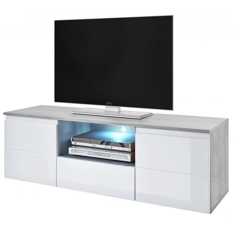 TV STAND MEZZO 160CM GREY/WHITE GLOSS FRONTS