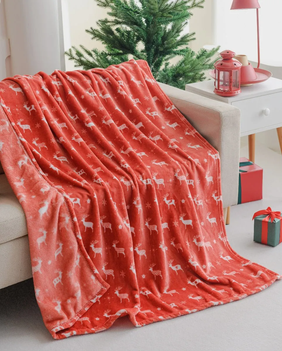 Ultra Soft Oversized Plush Holiday Throw Blanket - Stylish Home Décor for Bed or Couch