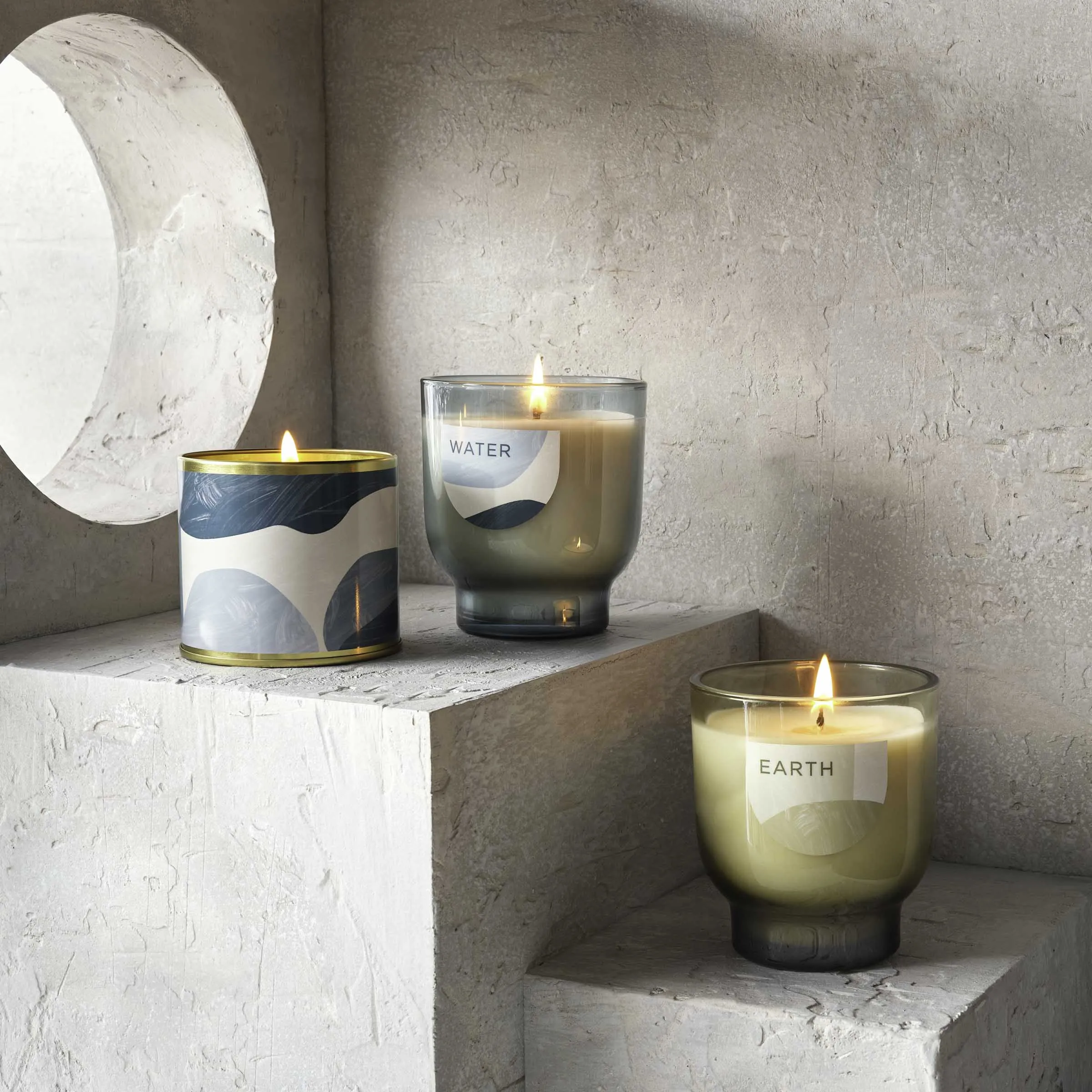 Water Element Glass Candle