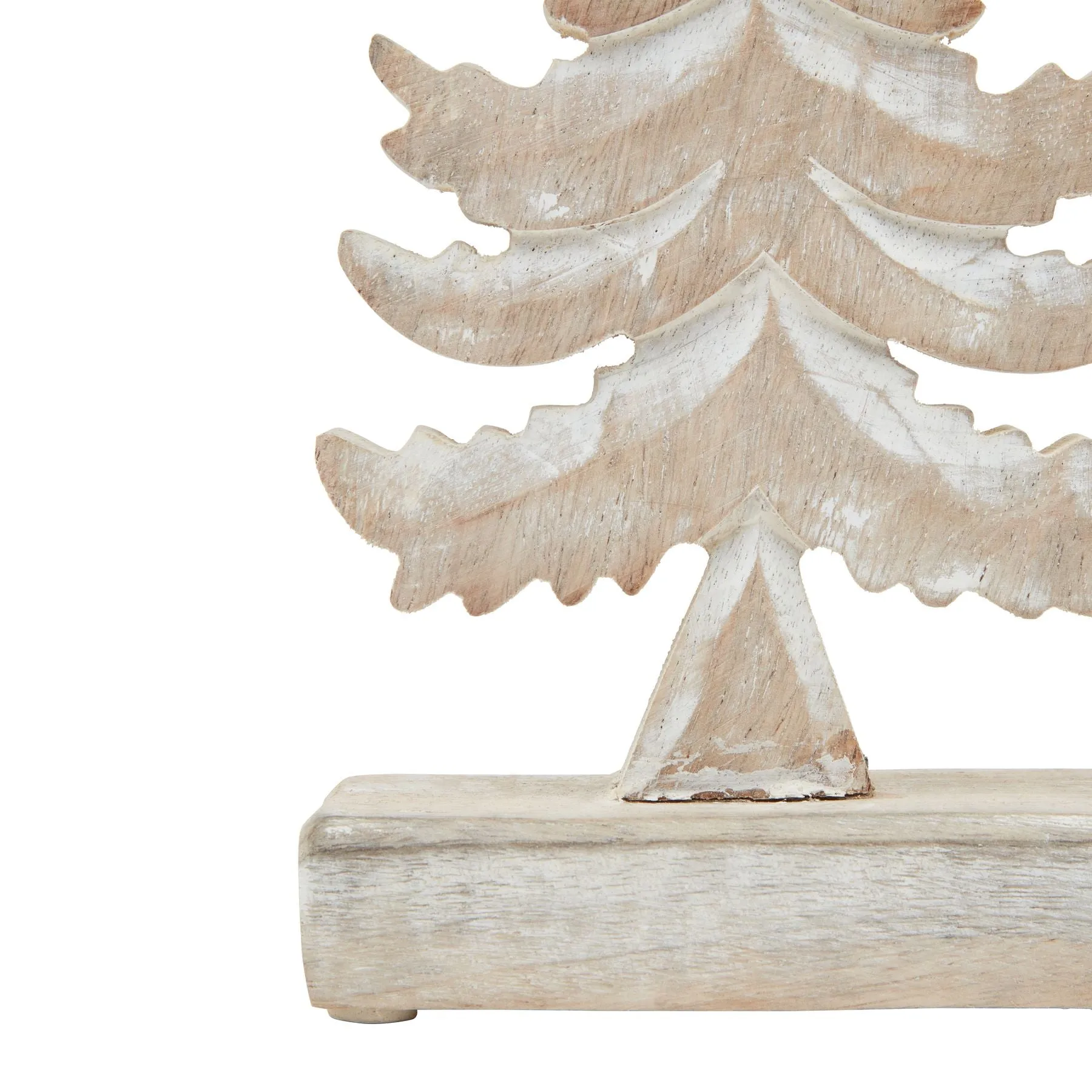 White Wash Collection Small Wooden Tiered Tree Decoration