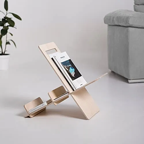 Whittlewud Wooden Stylish Magazines Holder Rack, News Paper or Books Holder Display Unit for Office Reception, Living Room