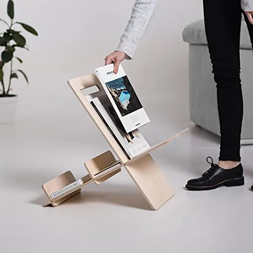 Whittlewud Wooden Stylish Magazines Holder Rack, News Paper or Books Holder Display Unit for Office Reception, Living Room