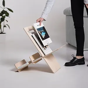 Whittlewud Wooden Stylish Magazines Holder Rack, News Paper or Books Holder Display Unit for Office Reception, Living Room