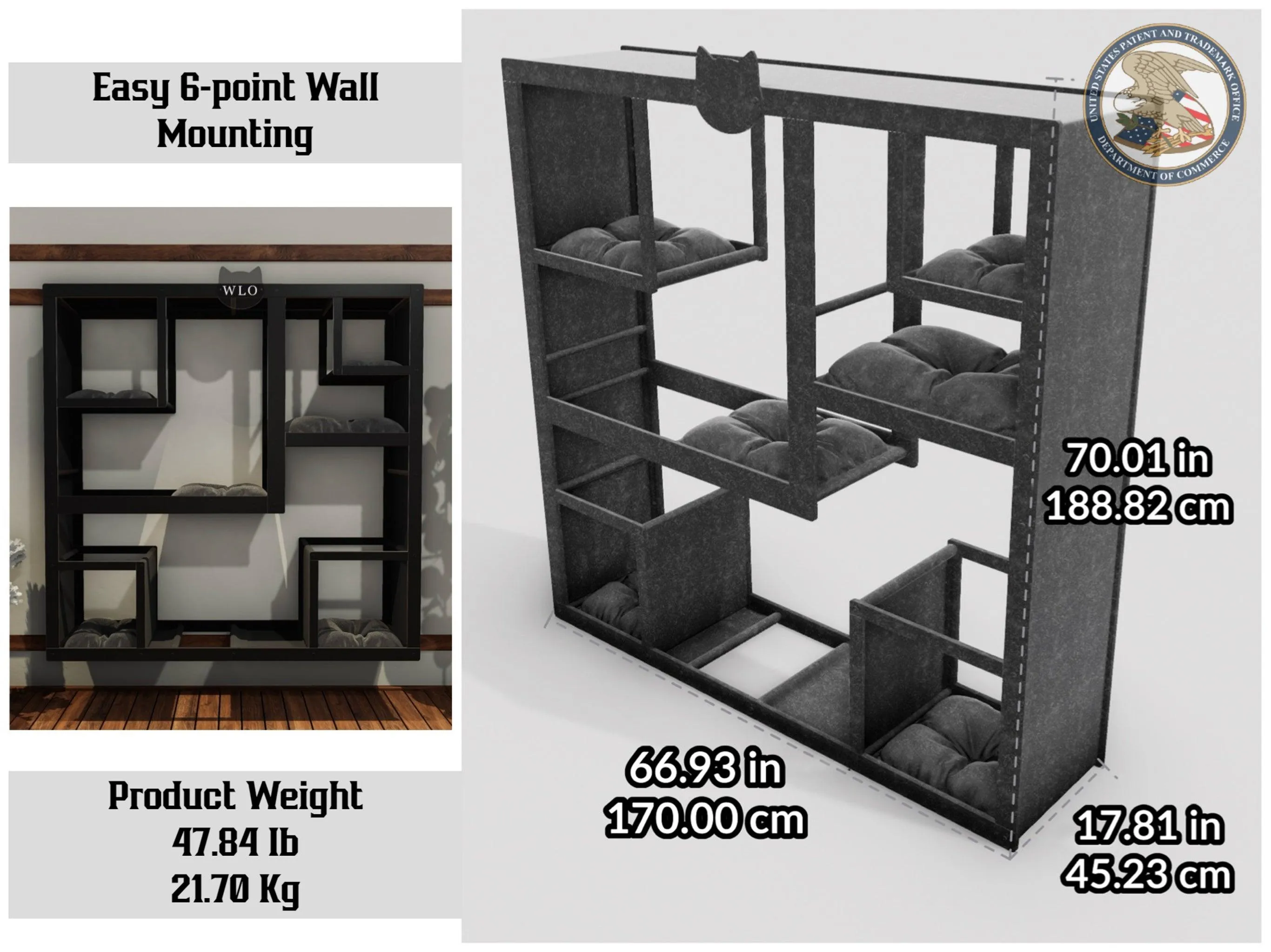 WLO® Natural Square Compact Cat Shelf