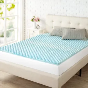 ZINUS 1.5 Inch Swirl Gel Cooling Memory Foam Mattress Topper, Cooling Airflow Design, CertiPUR-US Certified, King